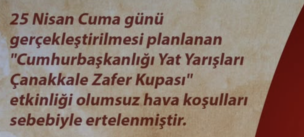 Çanakkale Zafer Kupası ertelendi