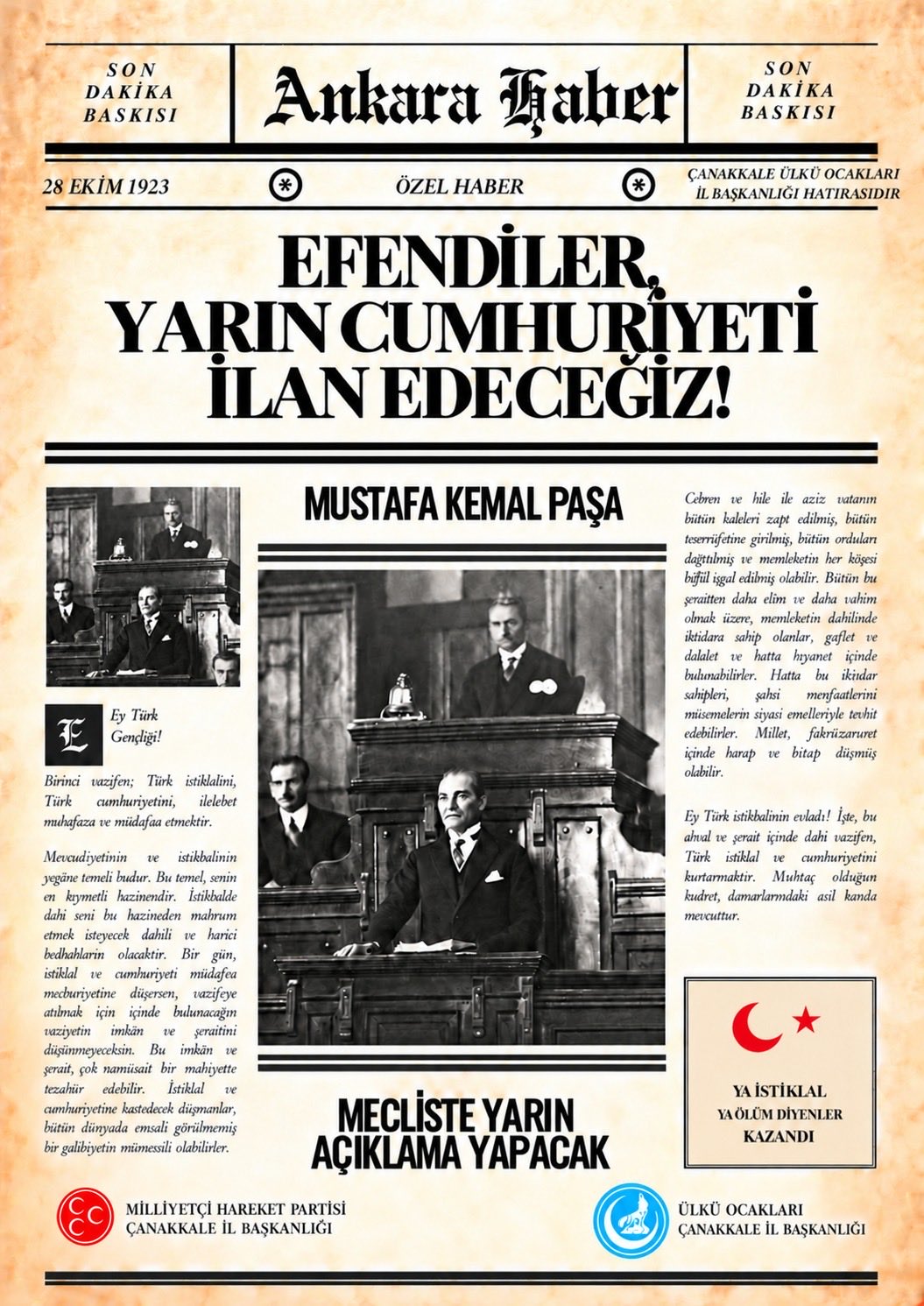 Ülkü Ocaklarından anlamlı 29 Ekim etkinliği