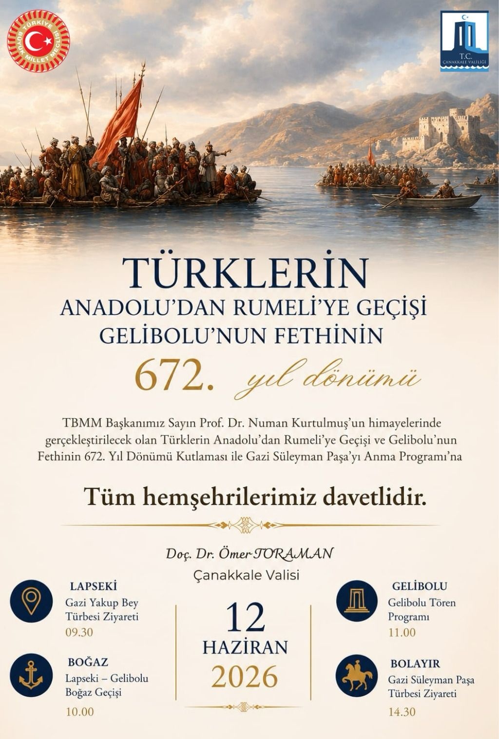 TBMM Başkanı Gelibolu'ya geliyor!