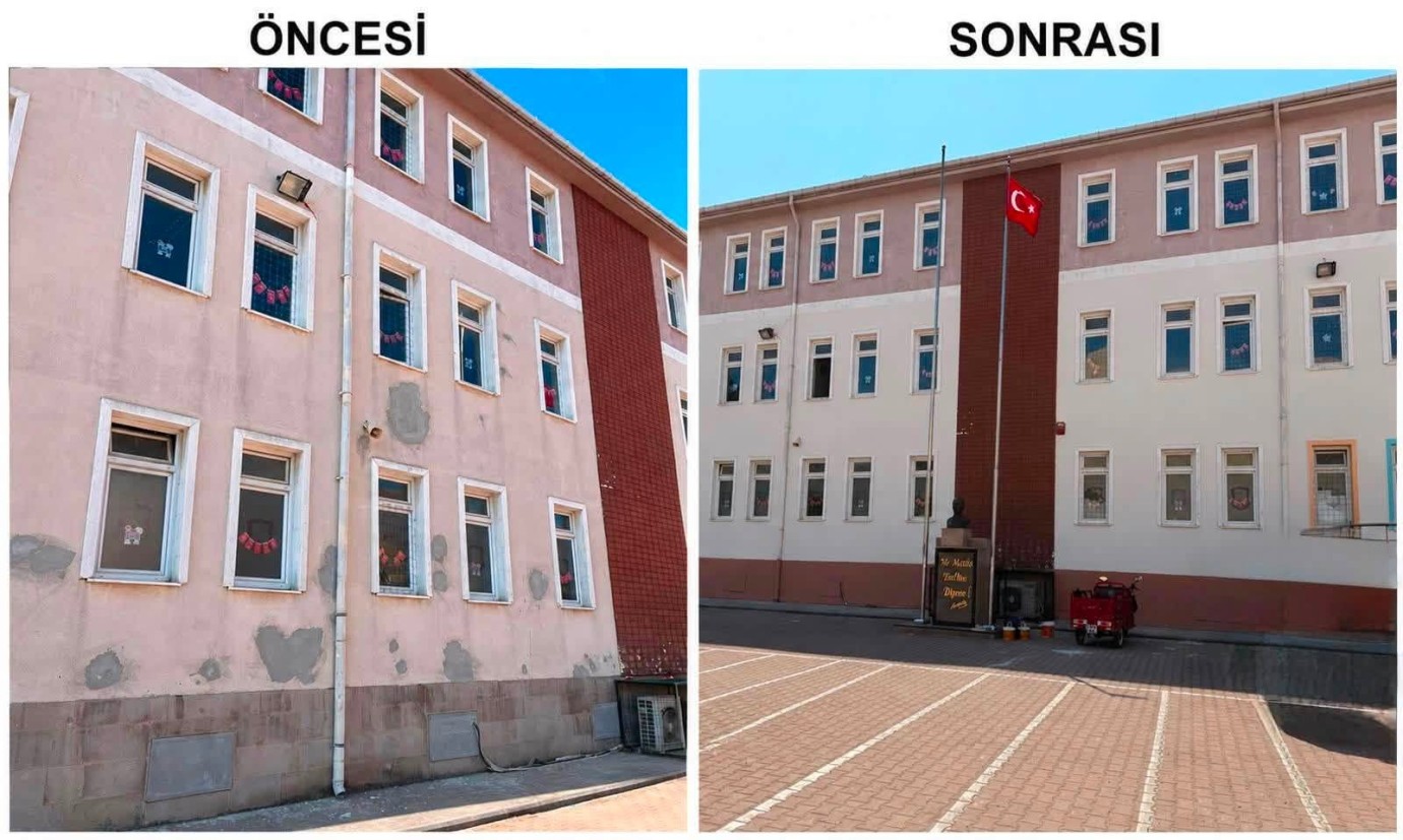 100. Yıl Barış Ortaokulunda yeni eğitim yılı hazırlıkları sürüyor