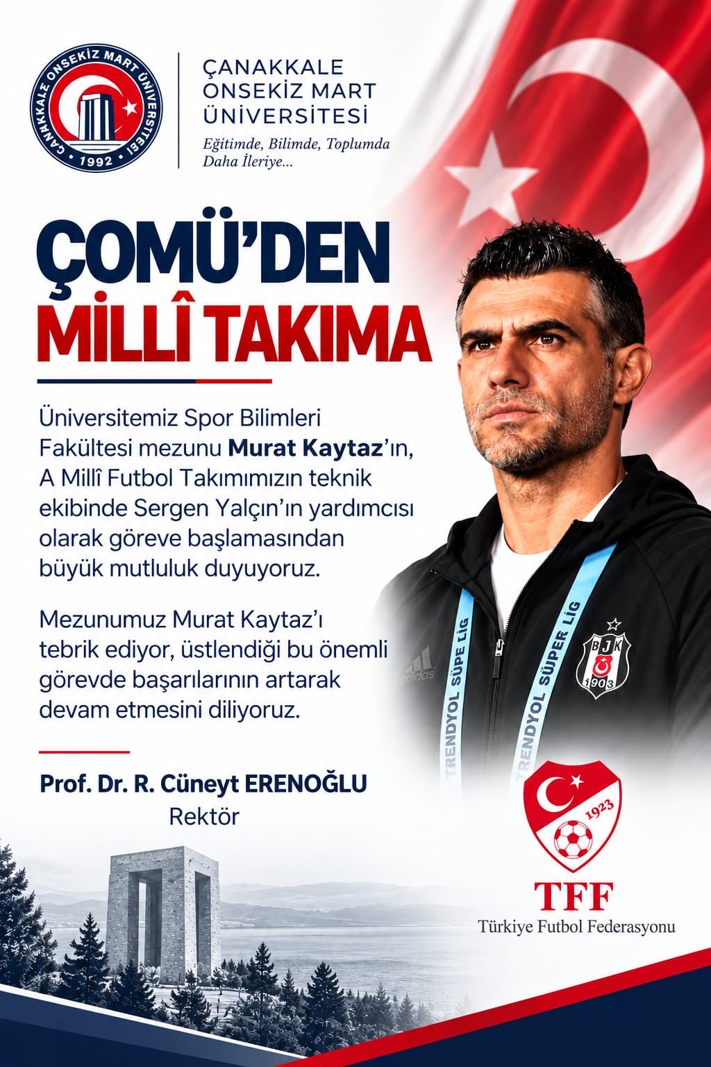 ÇOMÜ mezunu Murat Kaytaz, A Millî Takım’da