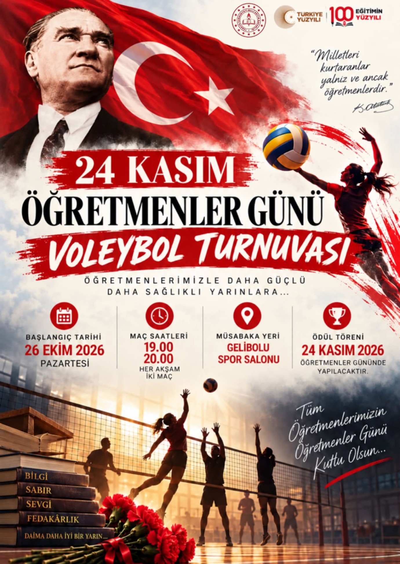 Gelibolu’da Öğretmenler Günü Voleybol Turnuvası başlıyor